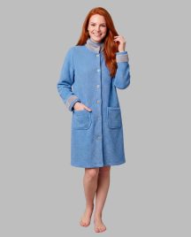Ρόμπα fleece blue cloud dots Senoretta by Egatex