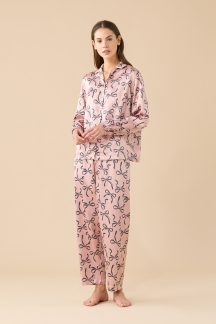 Πυζάμα satin cute ribbons Noidinotte