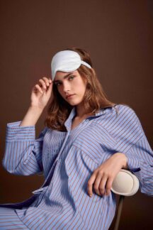 Πυζάμα stripes blue and bordeaux Pink Label