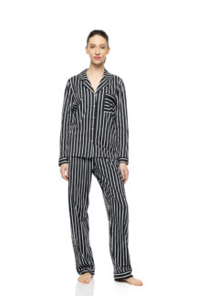 Πυζάμα stripes dark navy Pink Label